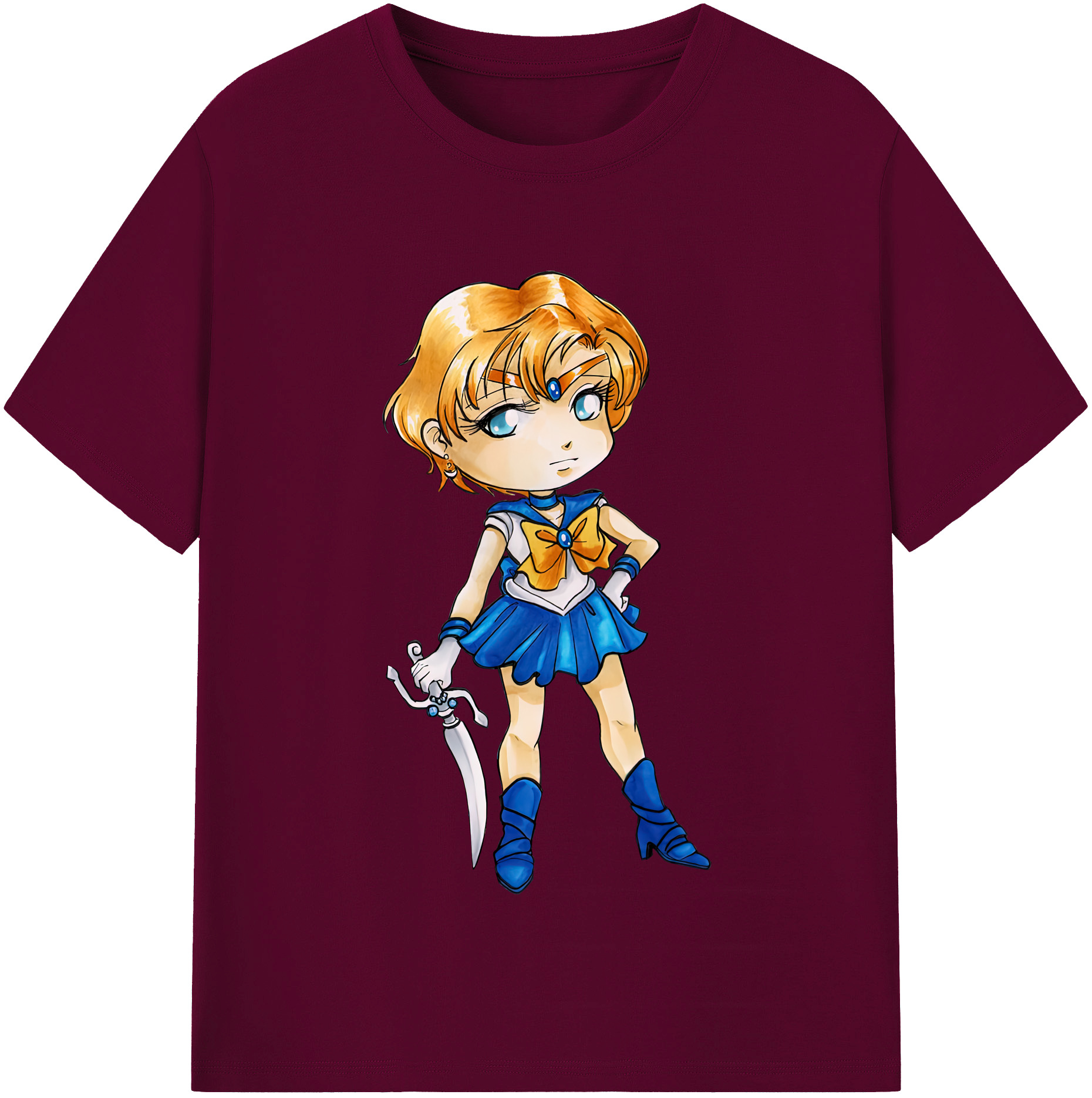 （画像用） 美少女戦士セーラームーン 天王はるか Sailor Moon Tenoh Haruka レディースカジュアルプリントTシャツ（綿100％）